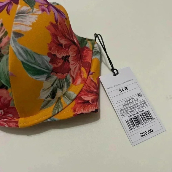 Shade & Shore Lightly Lined Ruffle Underwire Bikini Top Multicolor NWT Size 34B - Picture 5 of 5